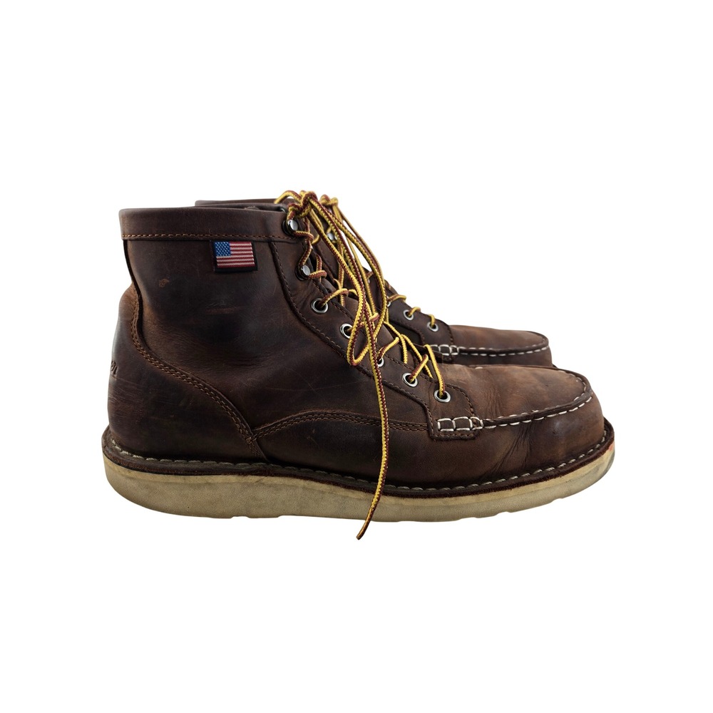 Danner Bull Run Moc Toe 6 Brown Steel Toe Work Boots Mens 10.5 EE Wide 15564 USA